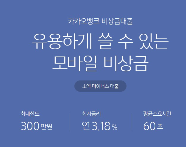 카카오뱅크 비상금대출 이자 및 조건 한번에 확인하기