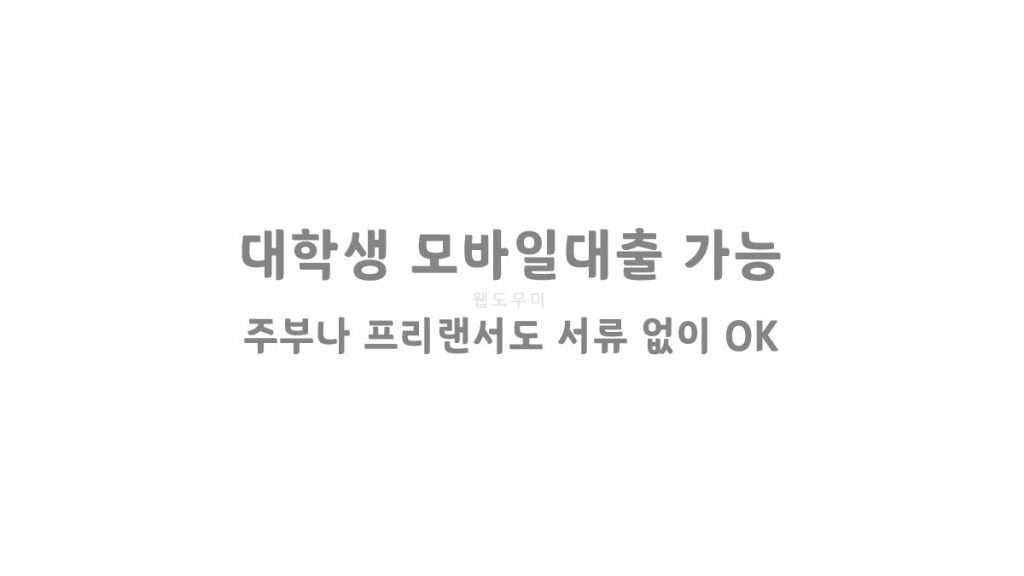 대학생 모바일대출 가능 > 주부나 프리랜서도 서류 없이 OK