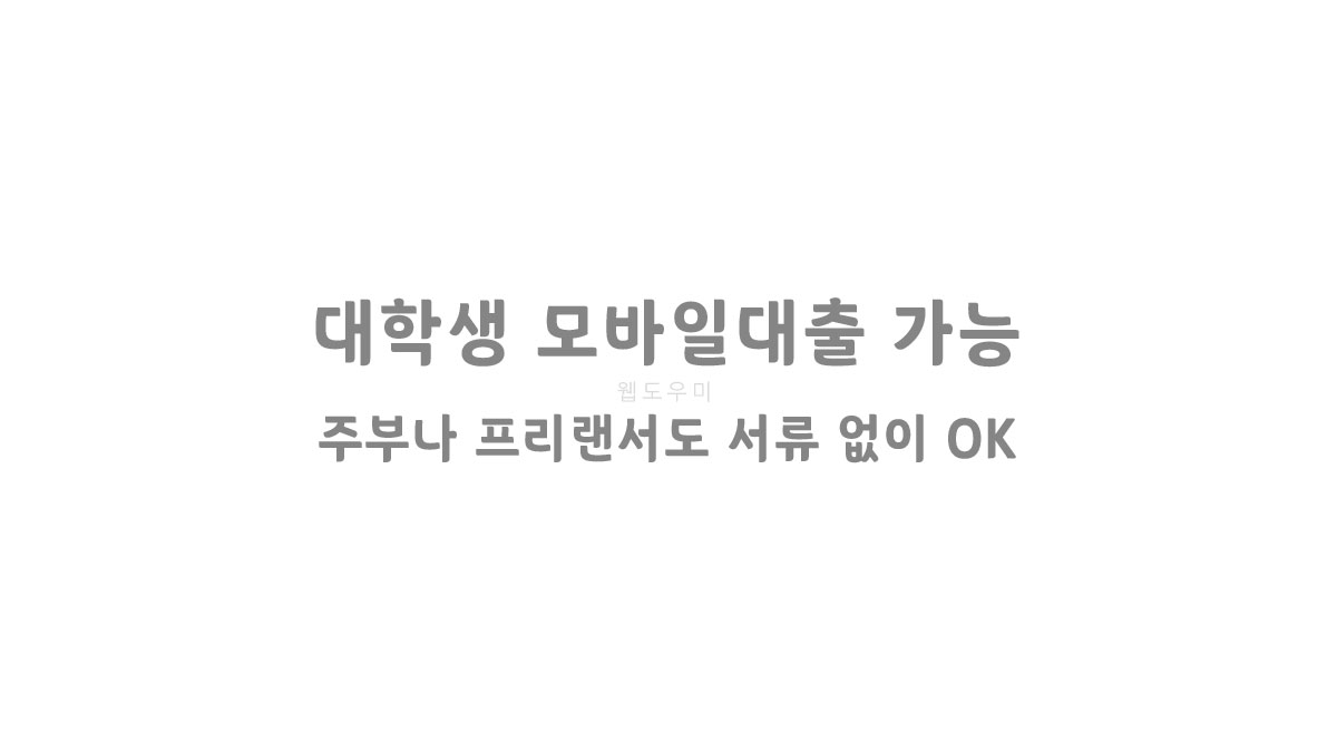대학생 모바일대출 가능 > 주부나 프리랜서도 서류 없이 OK