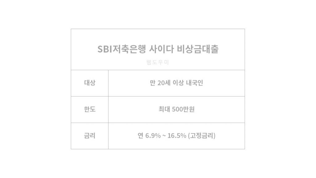 저축은행 소액대출 SBI 저축은행 소액대출 가입 조건과 금리 및 한도 등 모든 정보 총정리