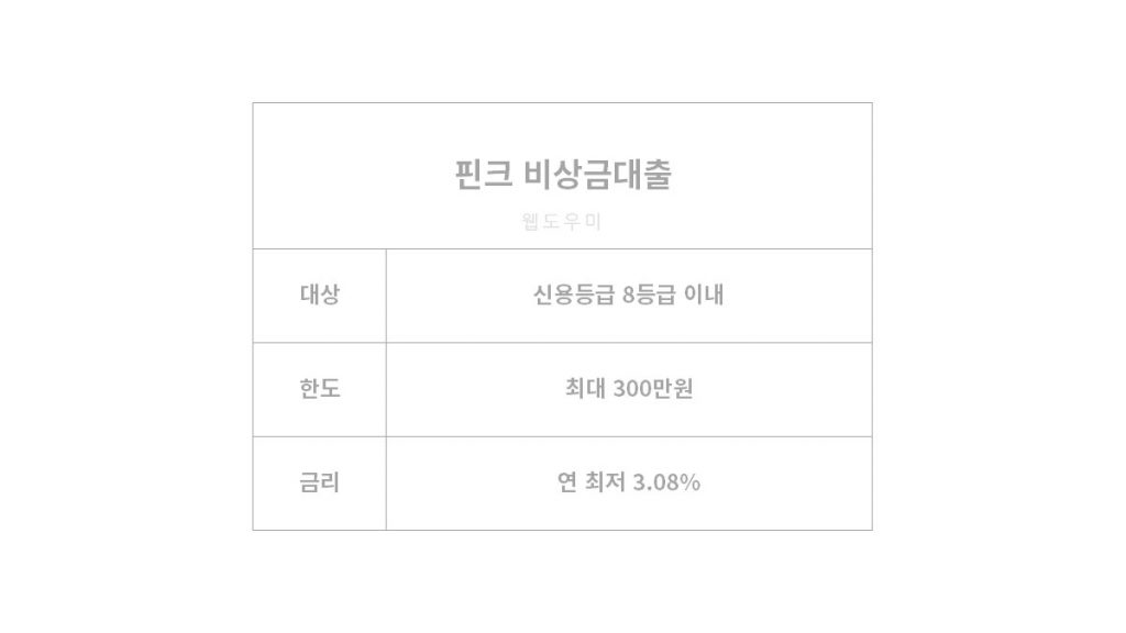 핀크 비상금 대출 조건 및 장단점