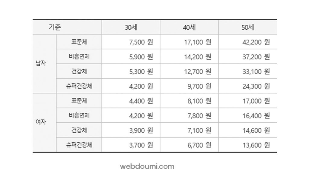 교보라이프플래닛 생명보험 정기보험료