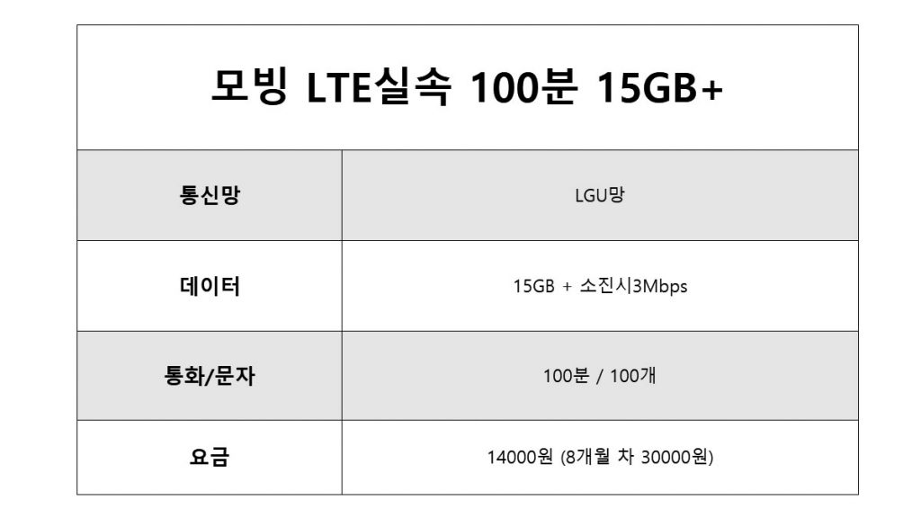 LTE실속 분GB