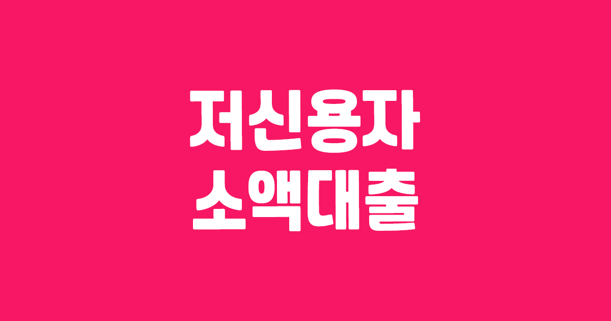 저신용자 소액대출