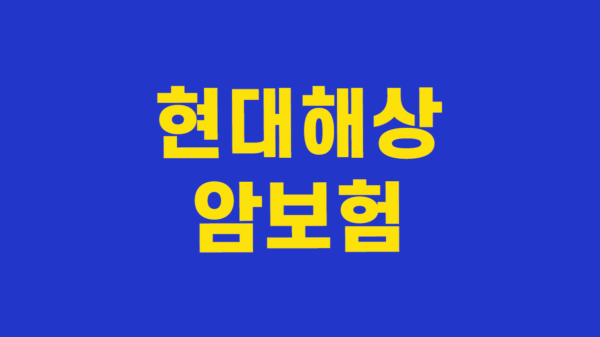 현대해상 암보험