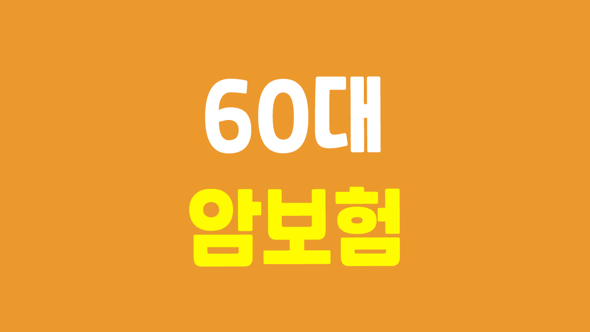 60대 암보험