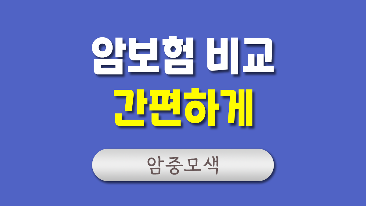 암보험 비교 사이트